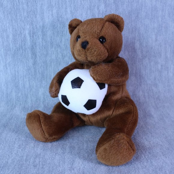 TY BEANIE BABIES SWEEPER the SOCCER BEAR Plush 5" Stuffed Toy Animal - Picture 1 of 5